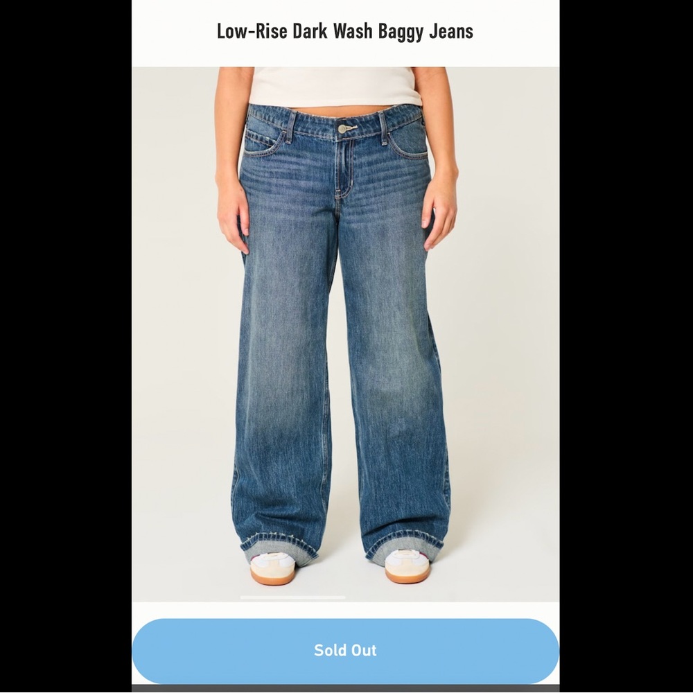 Hollister Dark Wash Baggy Jeans